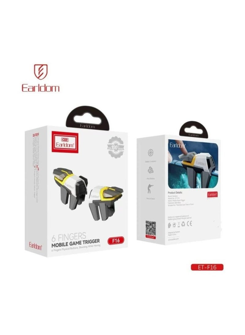 Earldom ET-F16 6-Finger Mobile Game Trigger Controller Physical Shooting Button for PUBG COD Free Fire - Image 2